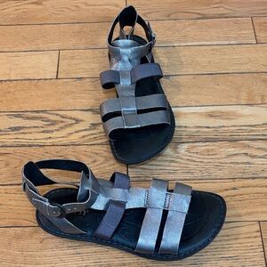 Born Karalie Metallic Pewter and Black Sandals
